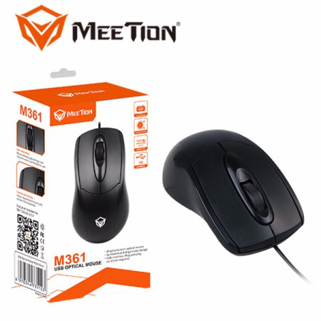 Проводная оптическая мышка Mouse черная  M361 ТМ. MeeTion