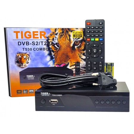 Комбо Т2 тюнер и спутниковый тюнер TIGER new T530 прошитый, гарантия 12м.