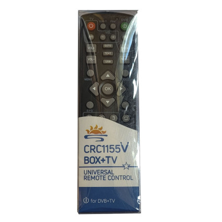 Универсальный пульт для Т2 и спутниковых тюнеров CRC1155V BOX+TV TM.Sun