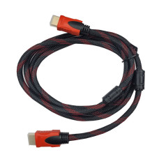 Кабель HDMI-HDMI c  ферритовыми фильтрами красно черный 1,8 м.