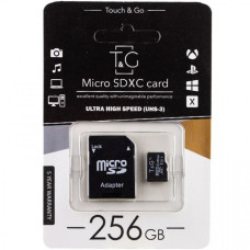 Карта памяти microSDXC (UHS-3) 256GB class 10 T&G (с адаптером)