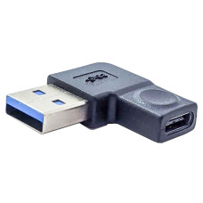 Переходник штекер USB A-гнездо TypeC угловой.