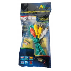 Шнур тюльпан 3RCA-3RCA 1.2м цветной в пакете