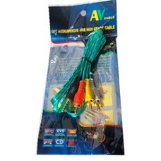Шнур тюльпан 3RCA-Jack3,5 18мм. 1.2м цветной в пакете