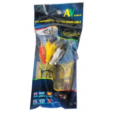 Шнур тюльпан 3RCA-3RCA 1.5м цветной в пакете