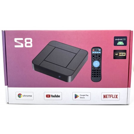 Смарт ТВ-приставка S8 Android 11 4/32Гб, гарантия 6м.