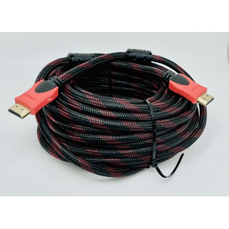 Кабель HDMI-HDMI с ферритовыми фильтрами красно-черный 10 м