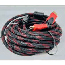 Кабель HDMI-HDMI с ферритовыми фильтрами красно-черный 15 м