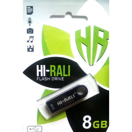 Флеш. Метал  Hi-Rali 8GB Shuttle series Black