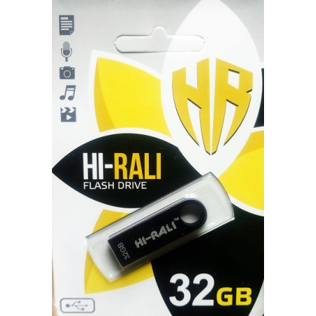 Флеш. Метал   Hi-Rali 32GB Shuttle series Black