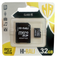 micro SDHC карта пам'яті HI-RALI 32GB class 10 (з адаптером)