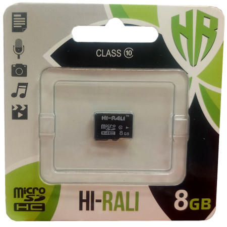 micro SDHC карта памяти HI-RALI  8GB class 10 (без адаптера)