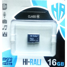 micro SDHC карта пам'яті HI-RALI 16GB class 10 (без адаптера)