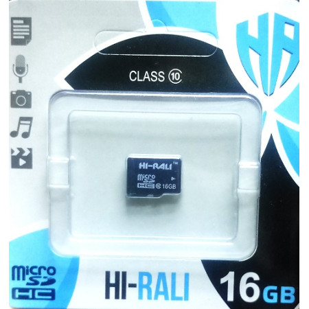 micro SDHC карта памяти HI-RALI  16GB class 10 (без адаптера)