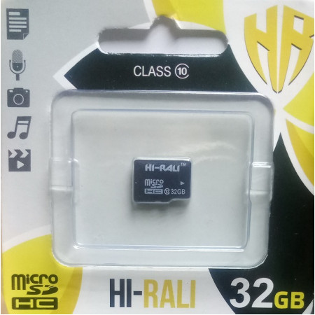 micro SDHC карта памяти HI-RALI  32GB class 10 (без адаптера)