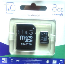micro SDHC карта пам'яті T&G 8GB class 10 (з адаптером)