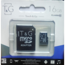 micro SDHC карта пам'яті T&G 16GB class 10 (з адаптером)